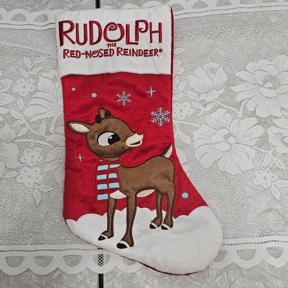 Rudolph Red Nose Reindeer Stocking 17" Christmas Dan Dee holiday nostalgia colle - Picture 1 of 8